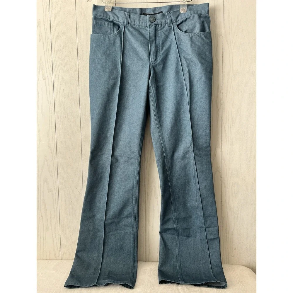 Vintage Y2K Marc Jacobs Women's Sz 12 Blue Low Rise Flared Jeans